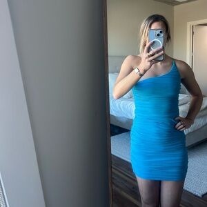 Princess Polly Blue One-Shoulder Mini Dress